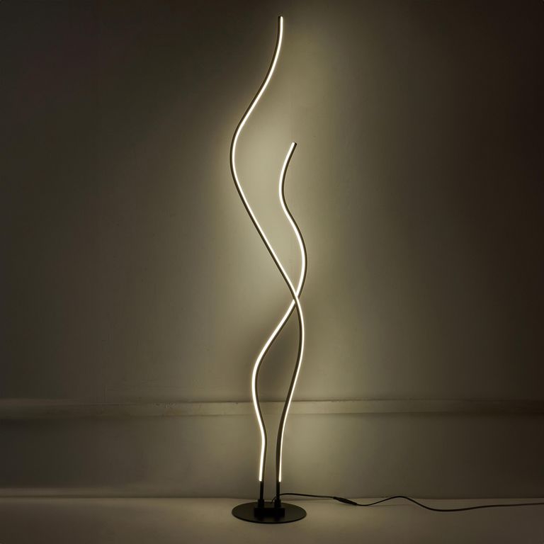 Lámpara Pie Led Spiral Negro