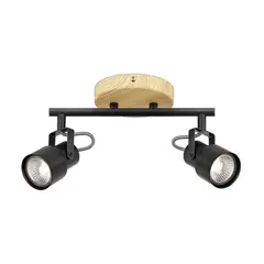 JUST HOME COLLECTION - Barra Tara 2 Luces GU10 Negro/Natural