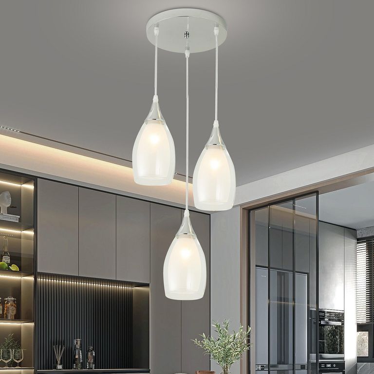 Lámpara Colgante Barlo 3 Luces Vidrio