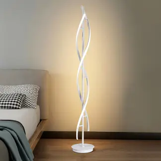 JUST HOME COLLECTION - Lámpara Pie Led Espiral 35W Blanco