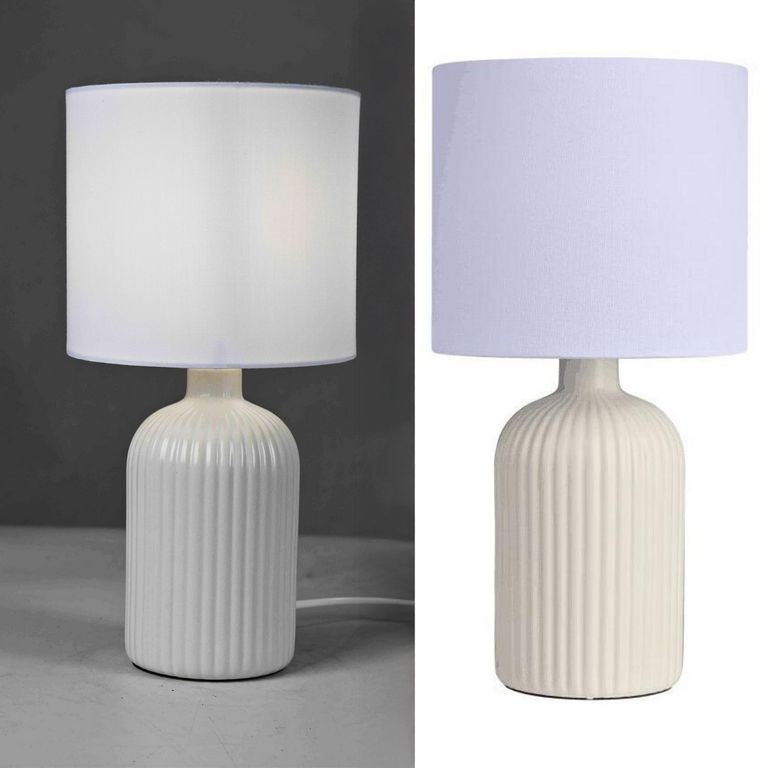 Lámpara Mesa Barres 1 Luz E27 Beige
