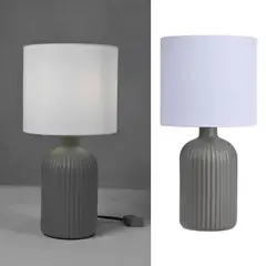 JUST HOME COLLECTION - Lámpara Mesa Barres Gris/Plata 16.5x33 cm