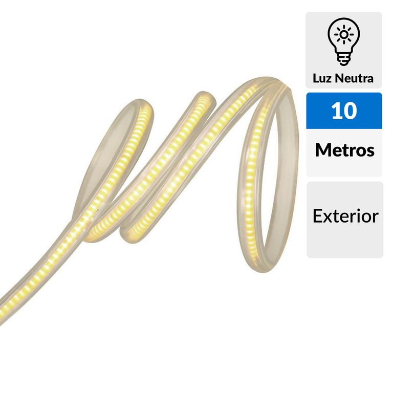 Tira Led Exterior Cobre 10 m Luz Natural