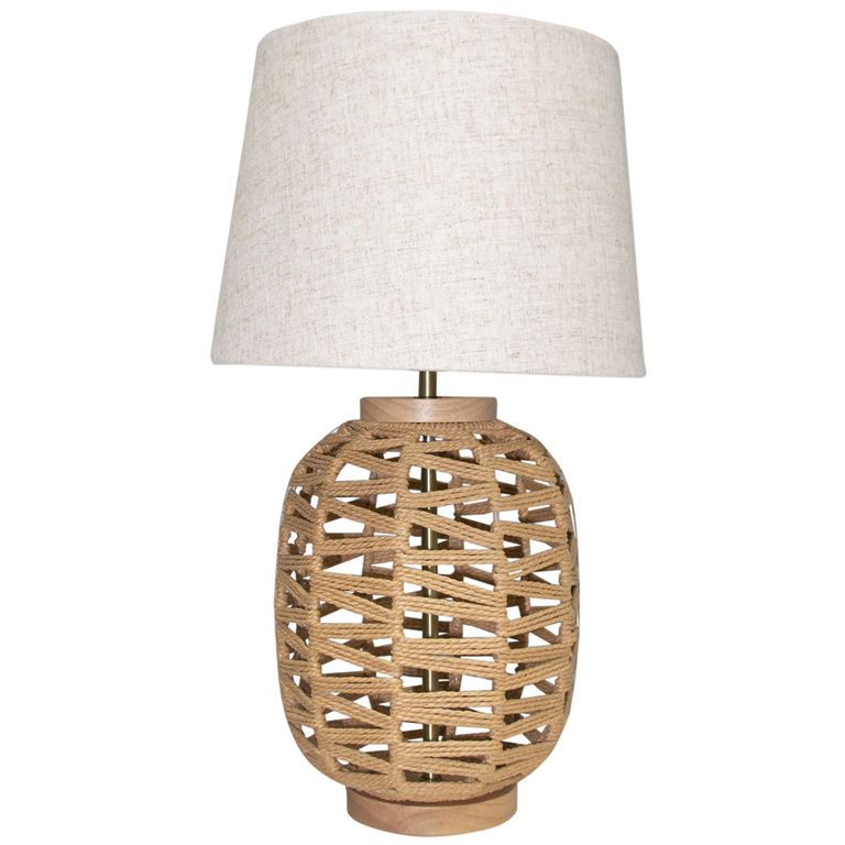 Lámpara Mesa Rope 1 Luz E27 Natural/Lino