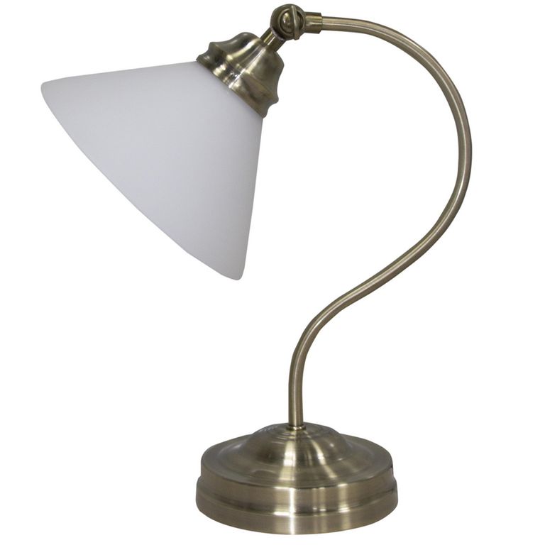 Lámpara Mesa Chic 1 Luz E27 Bronce/Blanco