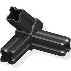 ALFER - Union triple 45° plastico negro