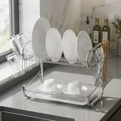 JUST HOME COLLECTION - Secaplatos 10.5x45.5x26 cm Plateado
