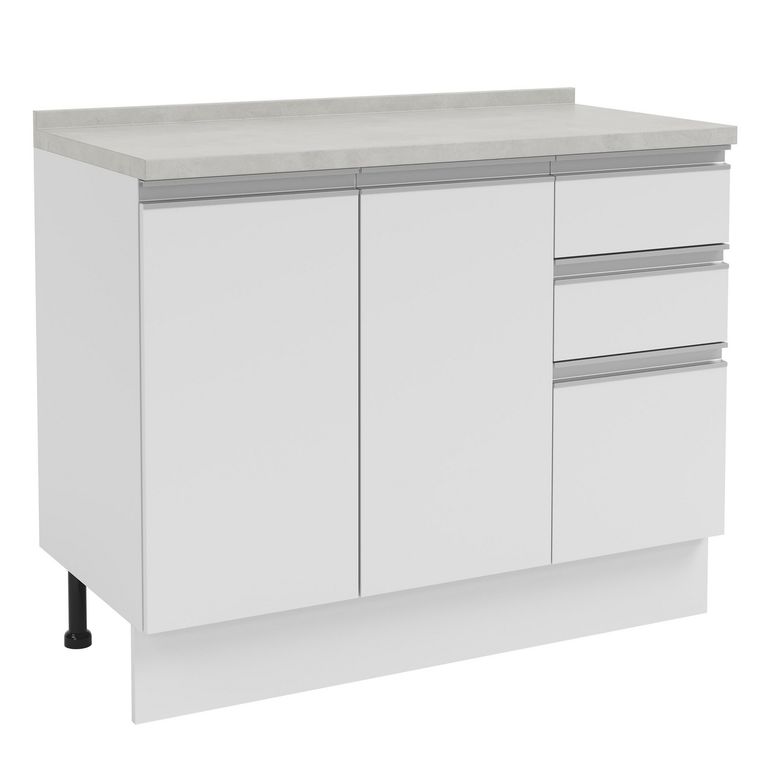 Mueble de Cocina Base 3 Puertas 2 Cajones con Cubierta 105 cm Atlas