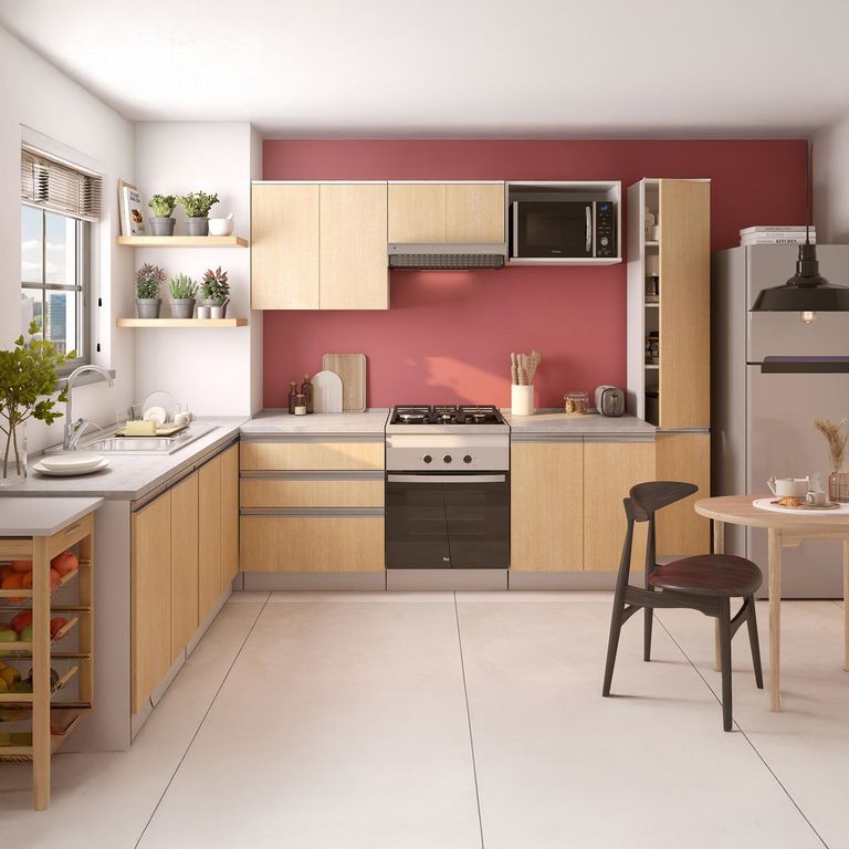 Mueble de Cocina Base 3 Puertas 2 Cajones con Cubierta 105 cm Nórdica