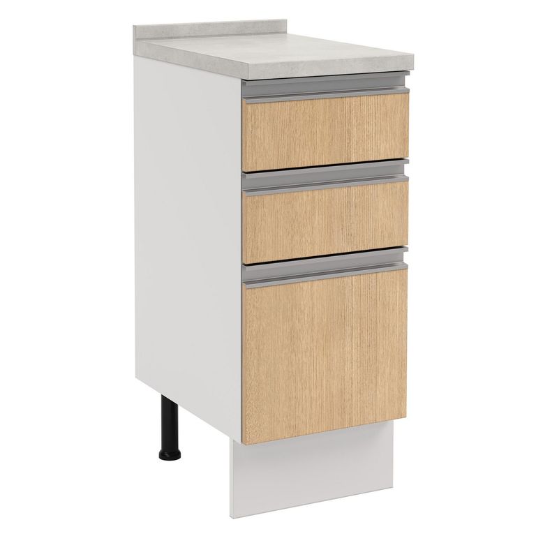 Mueble de Cocina Base 3 Cajones con Cubierta 35 cm Nordica