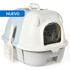 PETIZOOS - Arenero para gatos gris 41x53x38 cm.