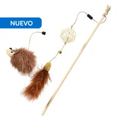 PETIZOOS - Juguete varita gato 23 cm café