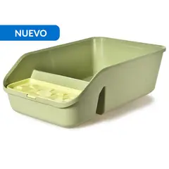 PETIZOOS - Arenero para gatos verde 49x28x15 cm.