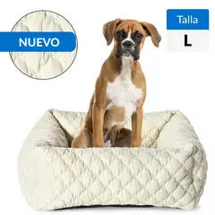 PETIZOOS - Cama Rectangular para Perro 23x100x70 cm Beige