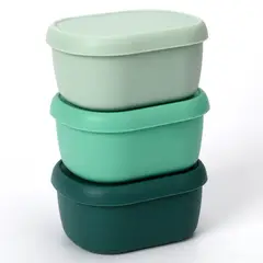 JUST HOME COLLECTION - Set 3 Contenedores de Alimento Verde Silicona 200 ml