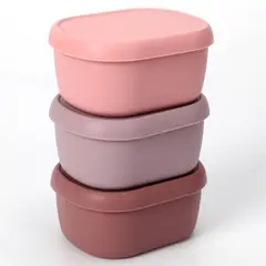 JUST HOME COLLECTION - Set 3 Contenedores de Alimento Rosa Silicona 200 ml