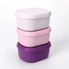 JUST HOME COLLECTION - Set 3 Contenedores 200 ml Silicona Morado