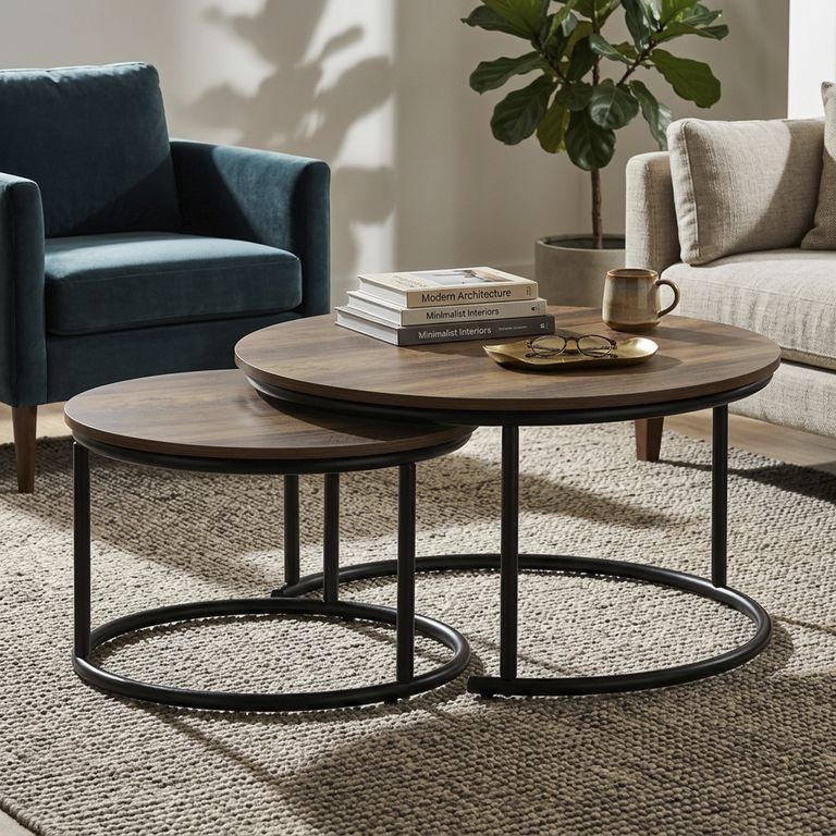 Mesa de centro Tallin Madera 77x77x40 cm