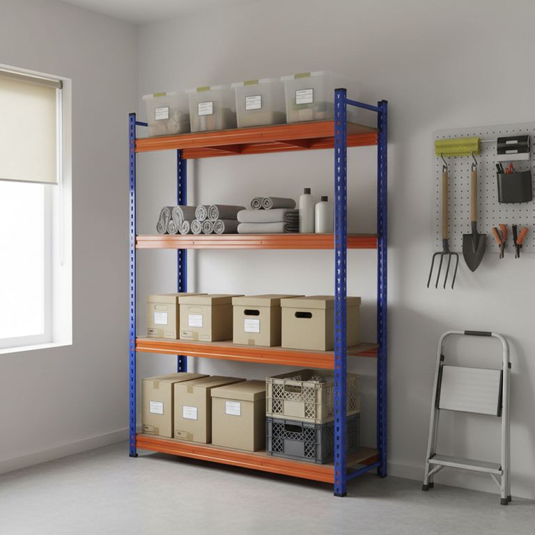 Estante Heavy Duty Metal Nivel(es) 120x176x50 cm Naranjo/Azul