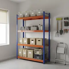 FIXSER - Estante Heavy Duty Metal Nivel(es) 120x183x50 cm Naranjo, Azul