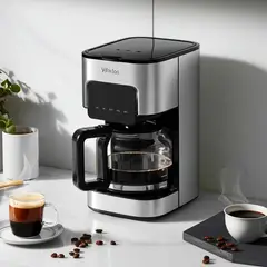 WURDEN - Cafetera 1.5 l 800 W Plateado/ Negro