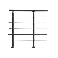 HOLZTEK - Baranda de acero inoxidable negro 200 cm