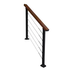 HOLZTEK - Baranda de aluminio cafe 100 cm