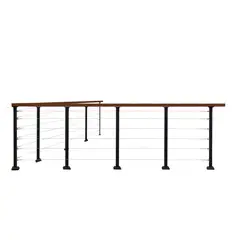 HOLZTEK - Baranda de aluminio cafe 100 cm con cables