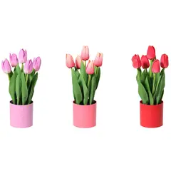 JUST HOME COLLECTION - Planta artificial tulipan 3 colores surtido