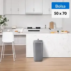 EKO - Basurero con Sensor Bolsa 50x70 cm 30 Litros Plástico Gris