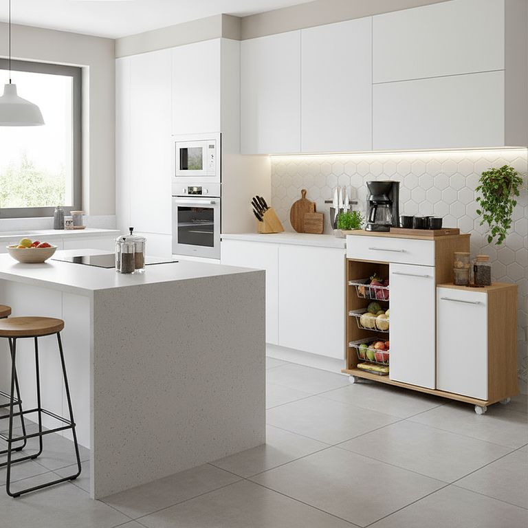 Kit Mueble Cocina Olivia Roble Blanco 3 Puertas 1 Cajón