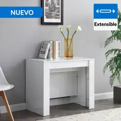 JUST HOME COLLECTION - Mesa de Comedor Modular Extensible Blanco 90x75x51 cm