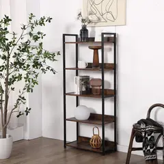 JUST HOME COLLECTION - Estante Wool Metal 5 Nivel(es) 55x140x27 cm Negro/Café