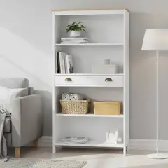 JUST HOME COLLECTION - Estante Librero Nantes Madera 4 Nivel(Es) 80X152X30 Cm Blanco