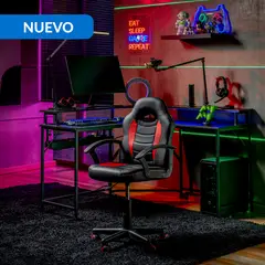 JUST HOME COLLECTION - Silla Escritorio Gamer Zeta Rojo/Negro