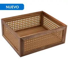 JUST HOME COLLECTION - Caja Tejita acacia 32,7x28x13 cm