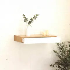 JUST HOME COLLECTION - Repisa Cajón MDF 2 Nivel(es) 60x8x24 cm Blanco/Café