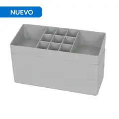 JUST HOME COLLECTION - Set organizador multiuso apilable gris