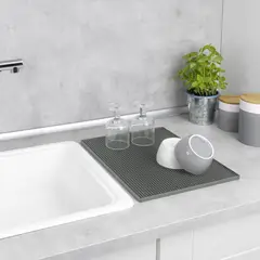 WENKO - Alfombrilla para Escurrir 40x1x30 cm Gris