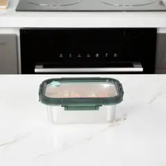 JUST HOME COLLECTION - Contenedor Rectangular 800 ml Inox/Vidrio