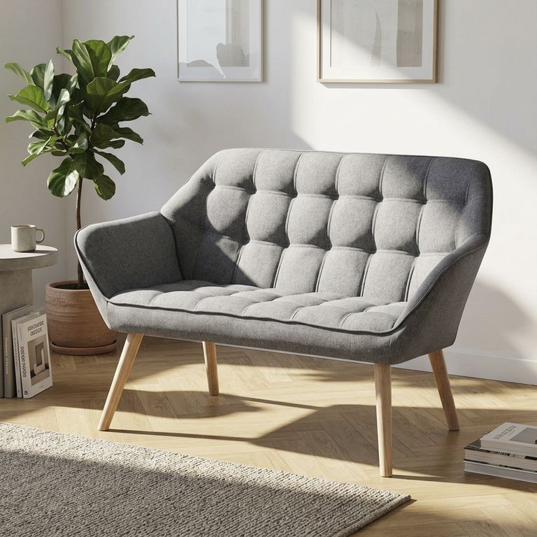 Sofá 2 cuerpos Cassio 122x81x72 cm Gris