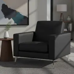 JUST HOME COLLECTION - Sofá 1 cuerpo Alexa 81x79x79 cm Negro