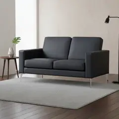 JUST HOME COLLECTION - Sofá 2 cuerpos Alexa 141x79x79 cm Negro