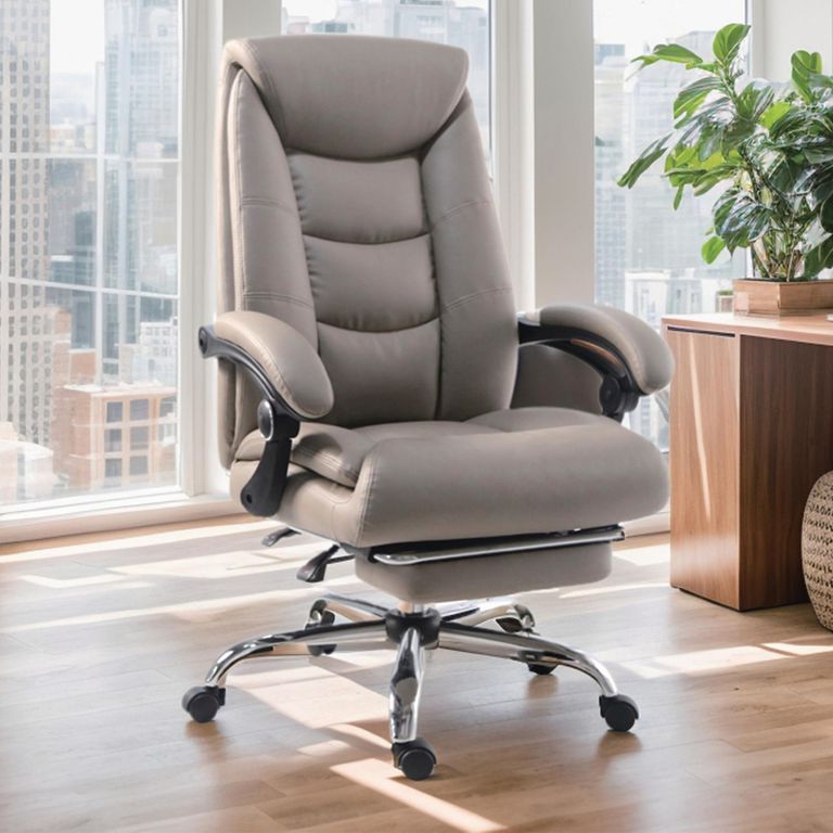 Silla Escritorio Ejecutiva Reposapiés Arnold Gris