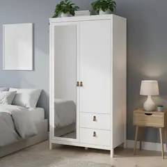 TVILUM - Closet 2 Puerta(s) 2 Cajón(es) 5 Repisa(s) 102.3x199x58.4 cm Blanco