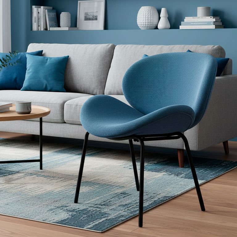 Poltrona 1 cuerpo Bogarte 62x62x76 cm Azul