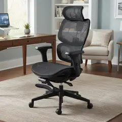 JUST HOME COLLECTION - Silla Escritorio Ergonómica Reposapiés Belisa Negro