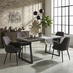 JUST HOME COLLECTION - Juego de Comedor Moorea 4 Sillas Mesa Rectangular 160x90x76cm Café