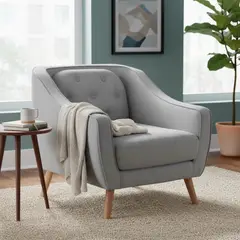 JUST HOME COLLECTION - Sofá 1 cuerpo Gaspare 79x78x84 cm Gris