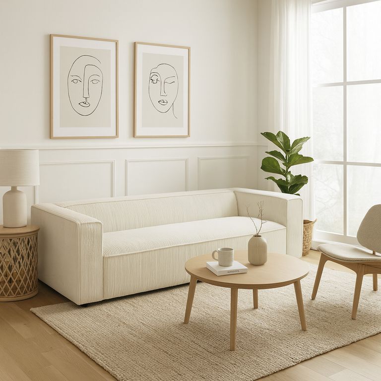 Sofá 3 cuerpos Anaiel 232x64x94 cm Beige